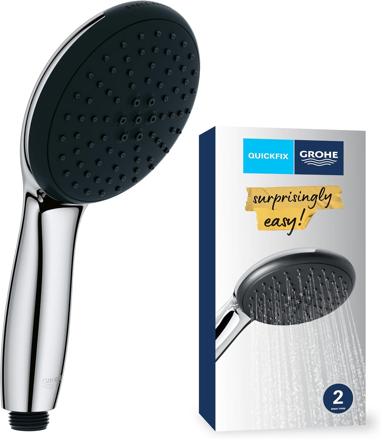 Vitalio Start 110 El Duşu, 2 Akışlı (Yağmur & Jet), SmartSwitch, 110mm Yuvarlak Duş Başlığı, Silikon Halka, Kireç Önleyici Sistem, Krom, 26948001