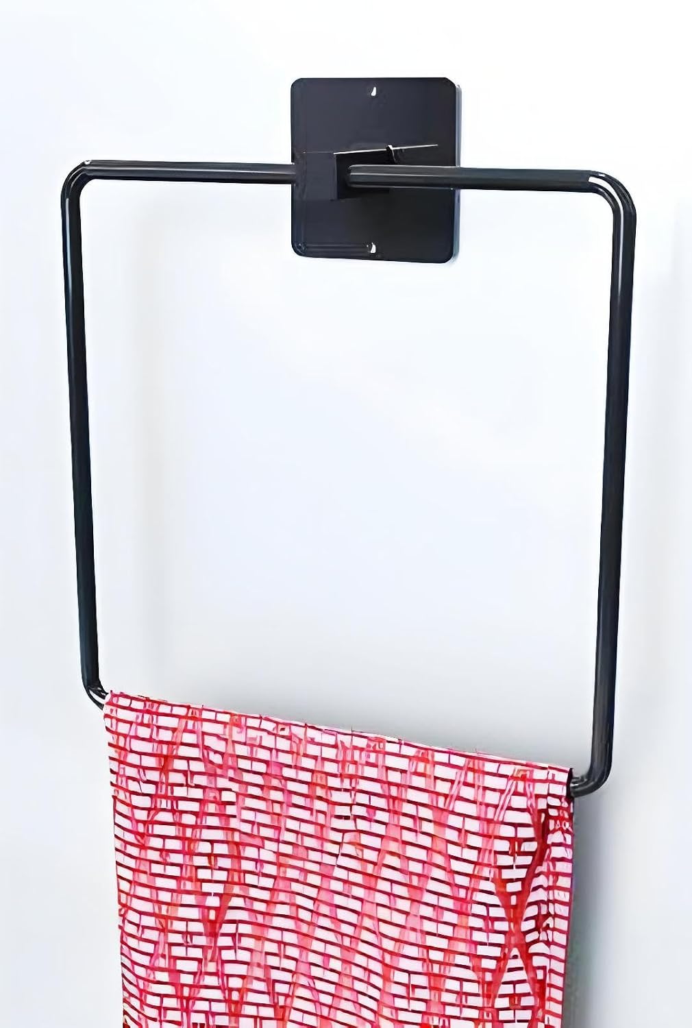 Kyrotech Metal Kare Havluluk, Banyo Havluluk,Paslanmaz Yapışkanlı Askı Standı, Banyo Askısı, Mutfak Askısı, Havlu Tutucu, 16 * 16 CM