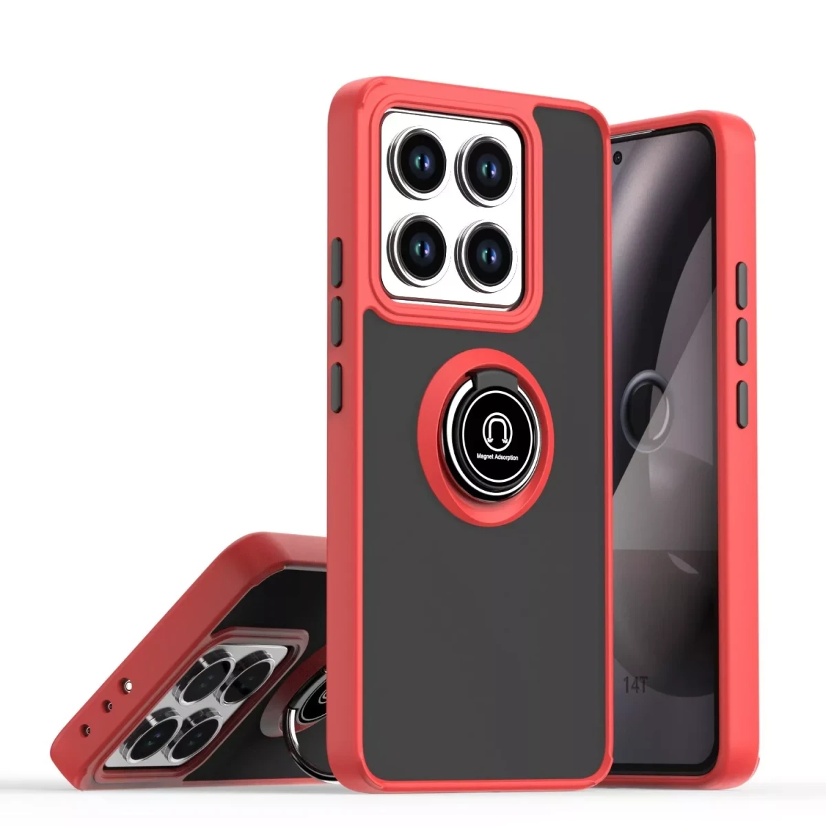 Xiaomi Mi 15 Pro Kılıf Montreal Yüzüklü Silikon Kapak - Kırmızı