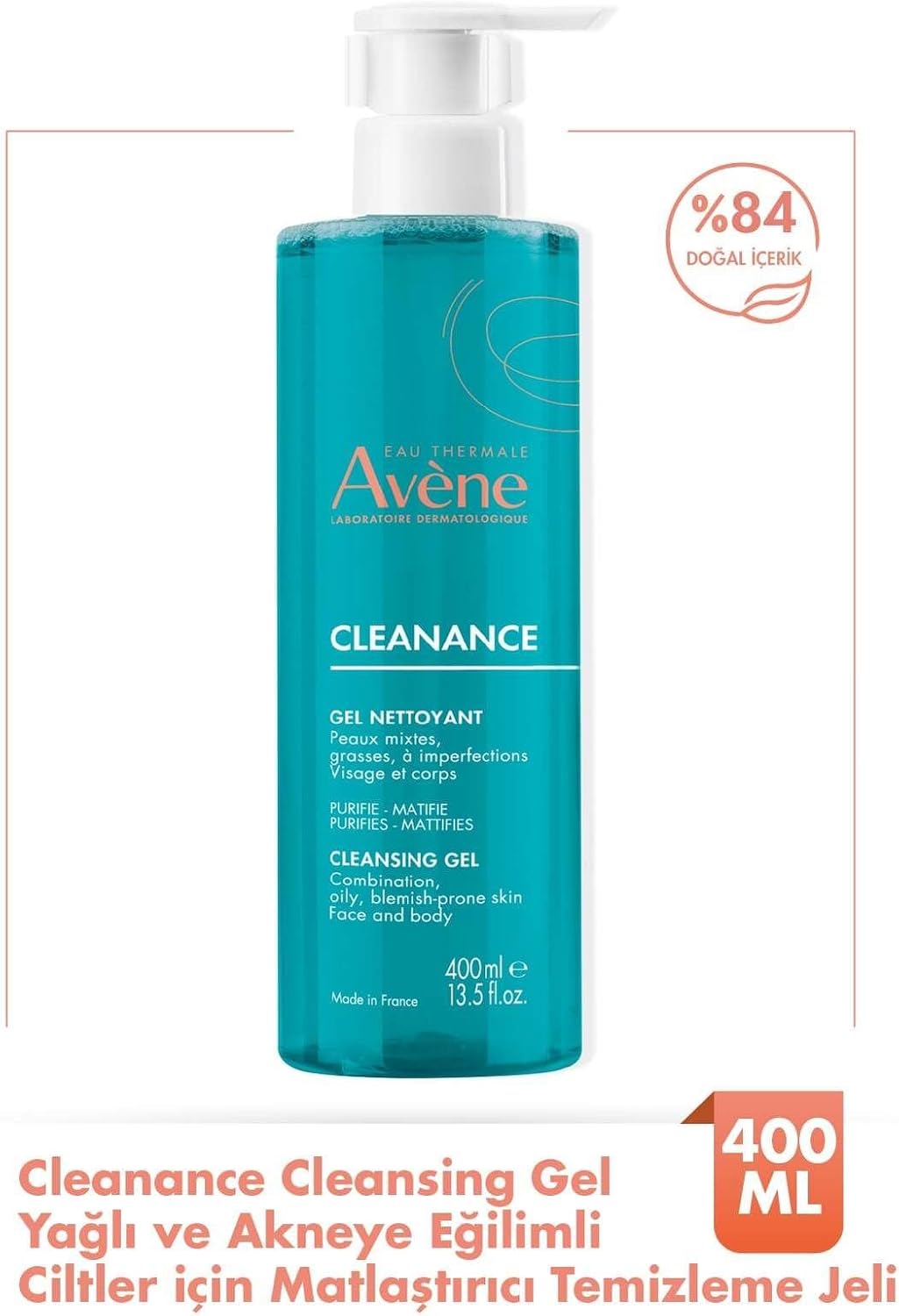 EAU THERMALE Cleanance Yağlı Ve Akneye Eğilimli Ciltler Için Matlaştırıcı Temizleme Jeli 400 ml 240019