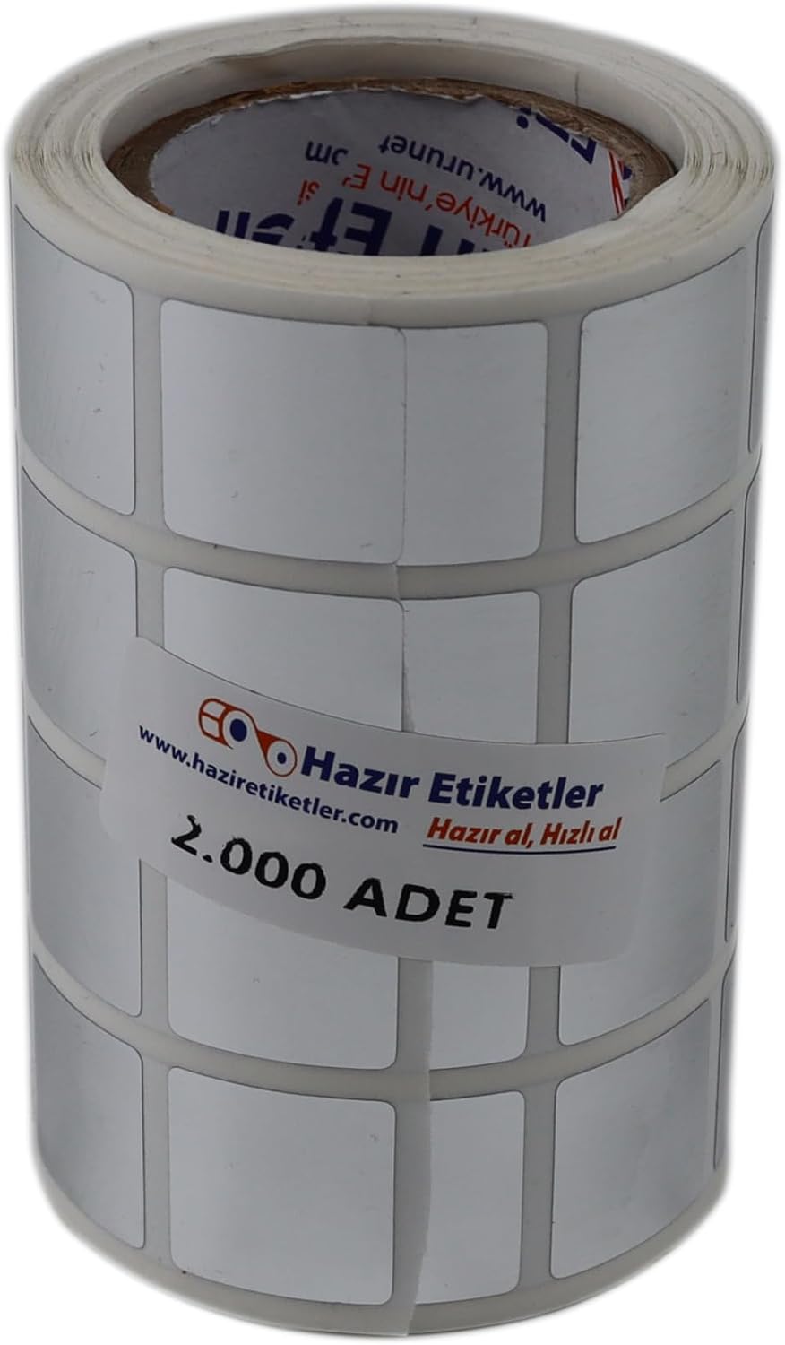 PP Metalize Baskısız Etiket, 20mm x 20mm Yan Yana 4 lü Ruloda 2000 Adet Rulo Etiket, Rulonun kuka çapı 40mm'dir.