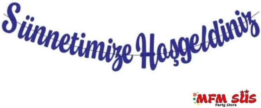 Sünnetimize Hoşgeldiniz Eva Banner Yazı Lacivert
