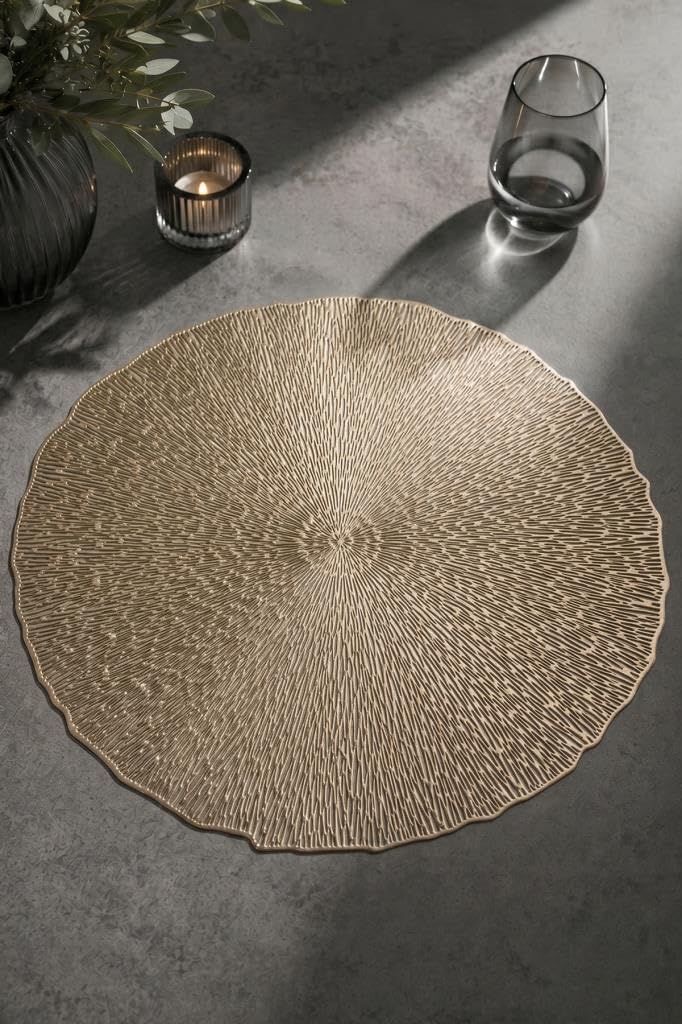 6’lı Amerikan Servisi Supla Yuvarlak Gold 38 Cm – 77506