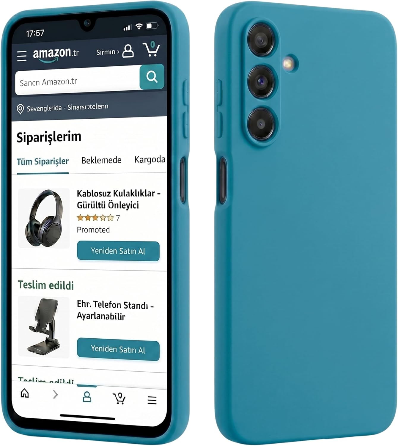 Samsung Galaxy A15 ile Uyumlu Lansman Kılıf, İçi Kadife Silikon, Kamera Çıkıntılı Koruyucu, Leke Tutmaz ve Darbe Emici Şık Kapak (Yeşil, Samsung Galaxy A15)