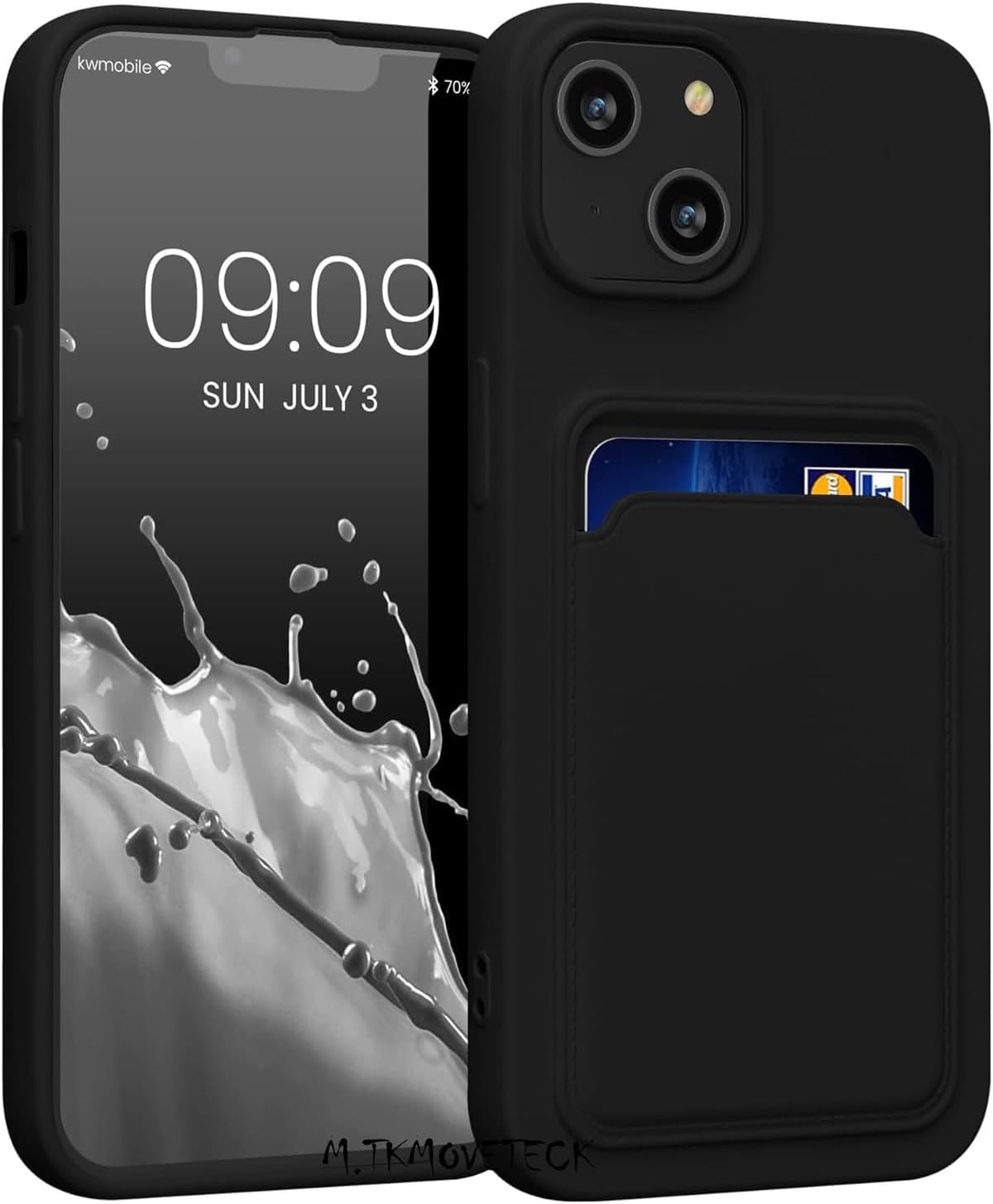 iPhone 14 ile uyumlu 13-14 Kılıf Kamera Ve Köşe Korumalı Kartlıklı Cüzdanlı Yumuşak Renkli Silikon Kap içi Kadife