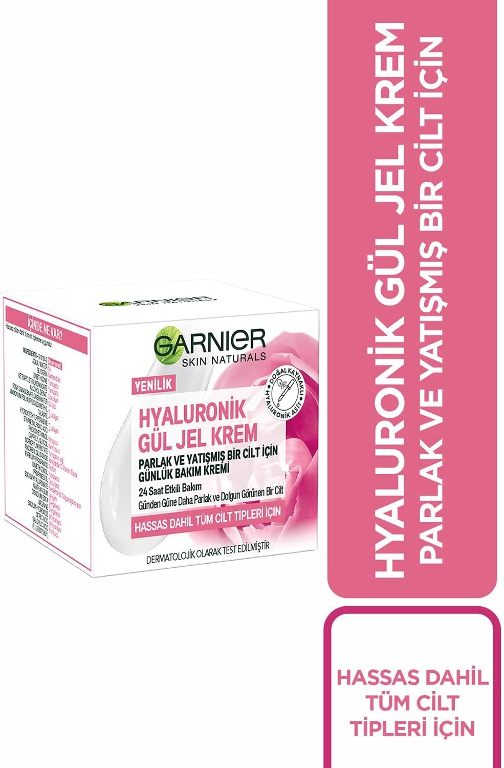 Hyaluronik Gül Jel Krem Parlak ve Yatışmış Bir Cilt İçin Günlük Bakım Kremi (50 ml)