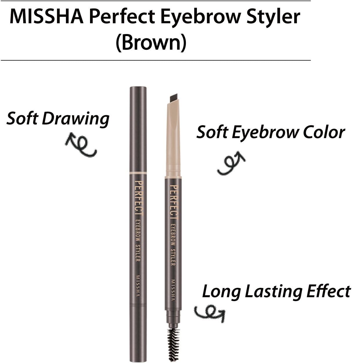 Uzun Süre Kalıcı, Asansörlü Kaş Kalemi Perfect Eyebrow Styler (Brown)