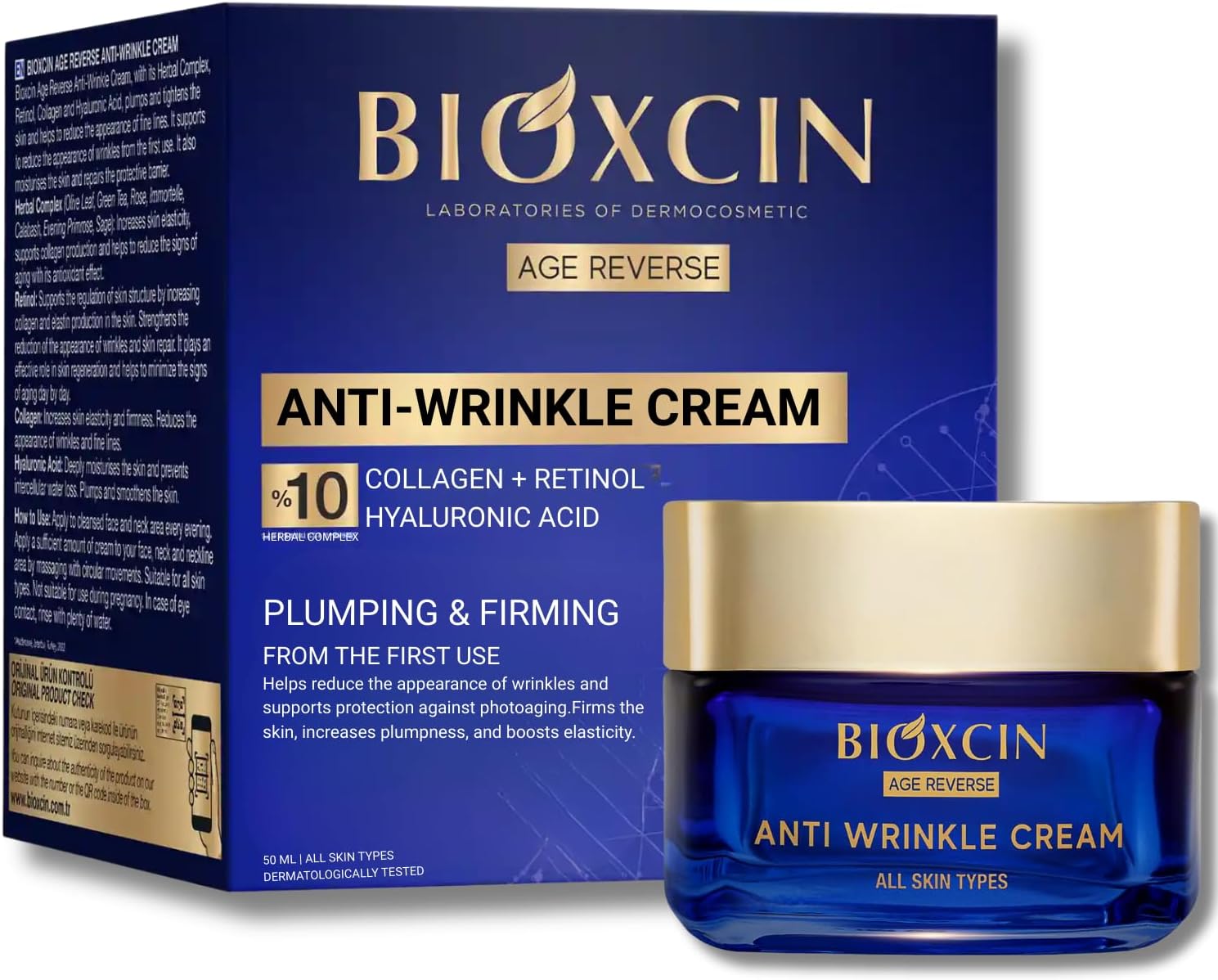 Age Reverse Kırışıklık Karşıtı Gece Kremi 50 ml – Retinol, Kolajen, Hyaluronik Asit ve Bitkisel Kompleks İçerikli – Sıkılaştırıcı ve Dolgunlaştırıcı Etki