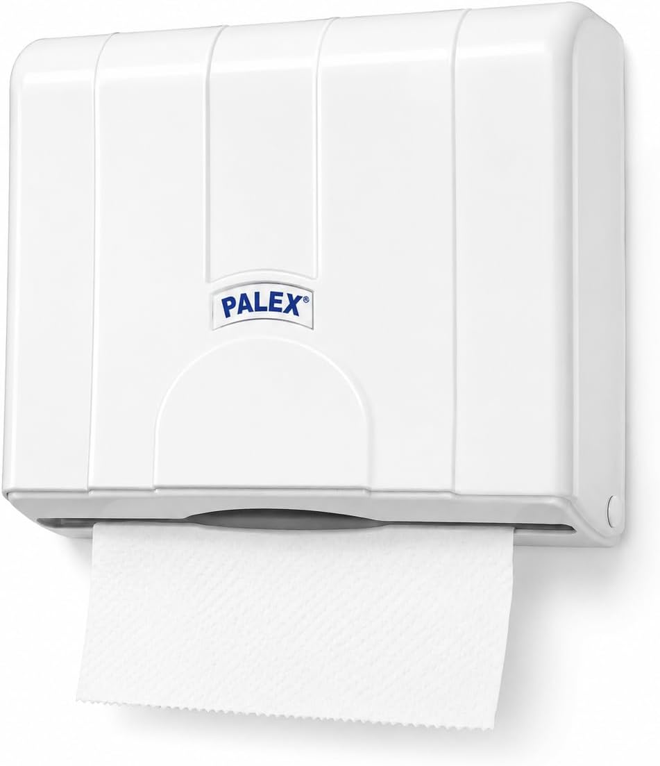 Z-Fold Kağıt Havlu Dispenseri, Beyaz Plastik Duvara Monte Z Katlı Kağıt Havlu Aparatı, Banyo Ofis WC ve Ortak Kullanım Alanları İçin Hijyenik Kağıt Havluluk 25 x 21 x 10 cm