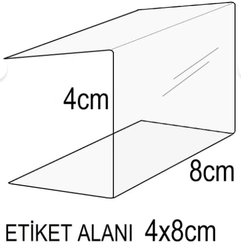 RAFA ÖNDEN GEÇME U TİP ETİKETLİK U48 (4x8cm) - 100 ADET