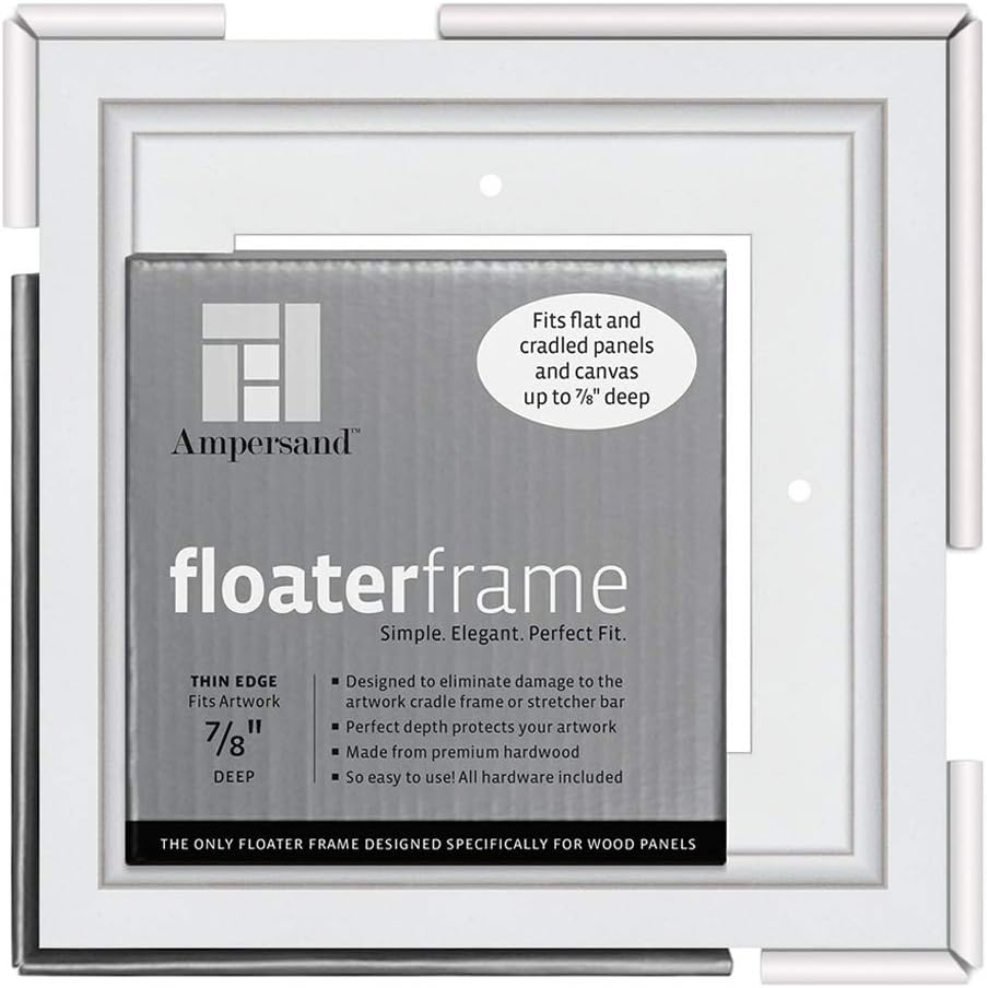 Ampersand Ahşap Paneller için Floaterframe 17,72 cm Derinlik, Kalın, 15,72 x 15,72 cm, Beyaz (FBOLD780606W)