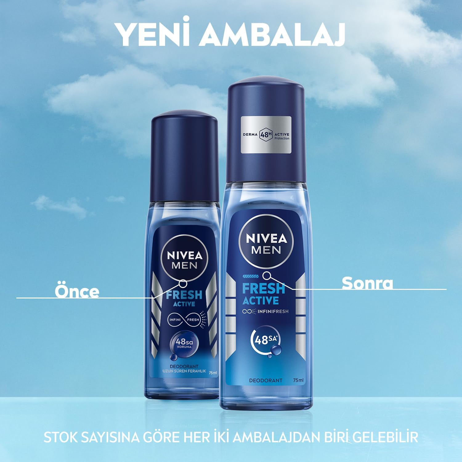 MEN Erkek Pump Sprey Deodorant Fresh Active 75ml, Ter Ve Ter Kokusuna Karşı 48 Saat Koruma