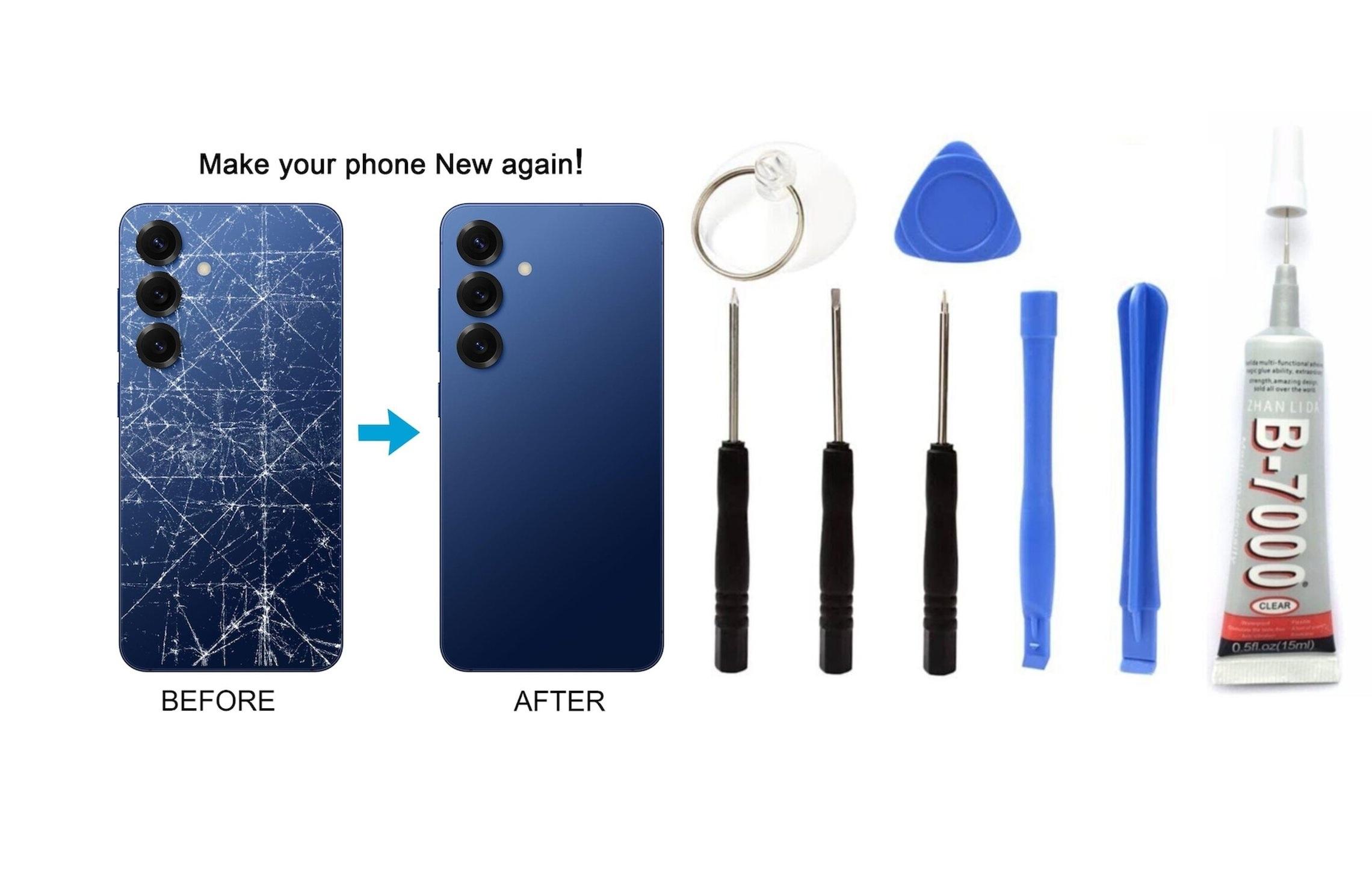 Samsung S25 Uyumlu Batarya Kapağı KAMERA LENSLİ (L