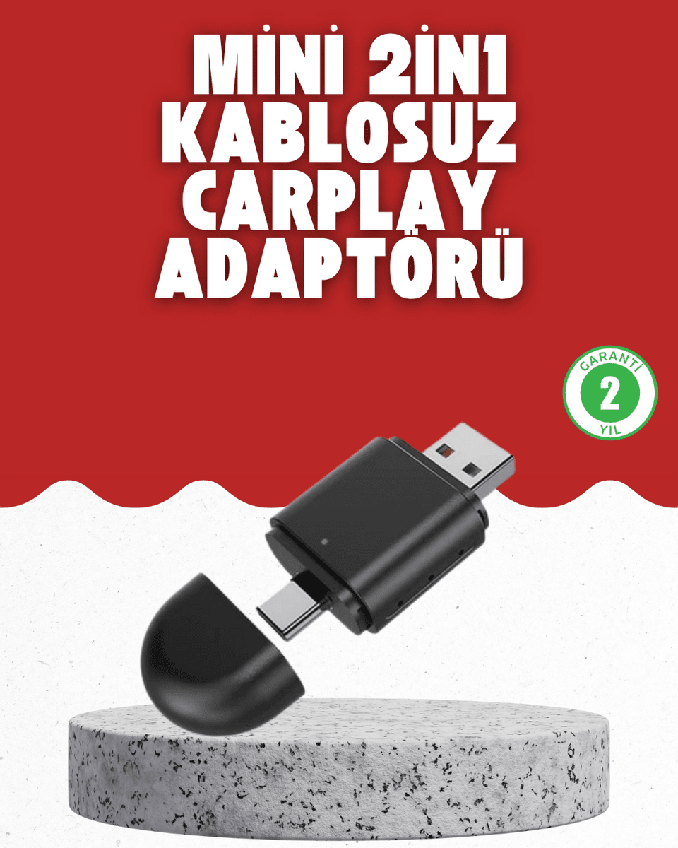 Kablosuz CarPlay Dönüştürücü – Akıllı Tak & Çalıştır Araç Adaptörü