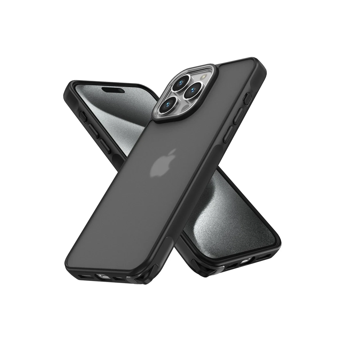 Apple iPhone 15 Pro Max Kılıf Elegant Kapak - Siyah