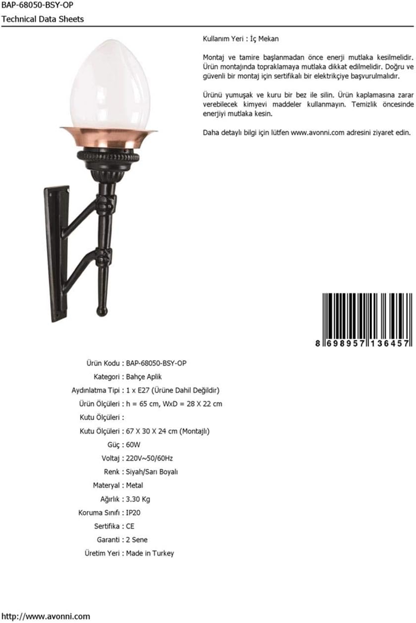 BAP-68050-BSY-OP Bahce Aydinlatmasi