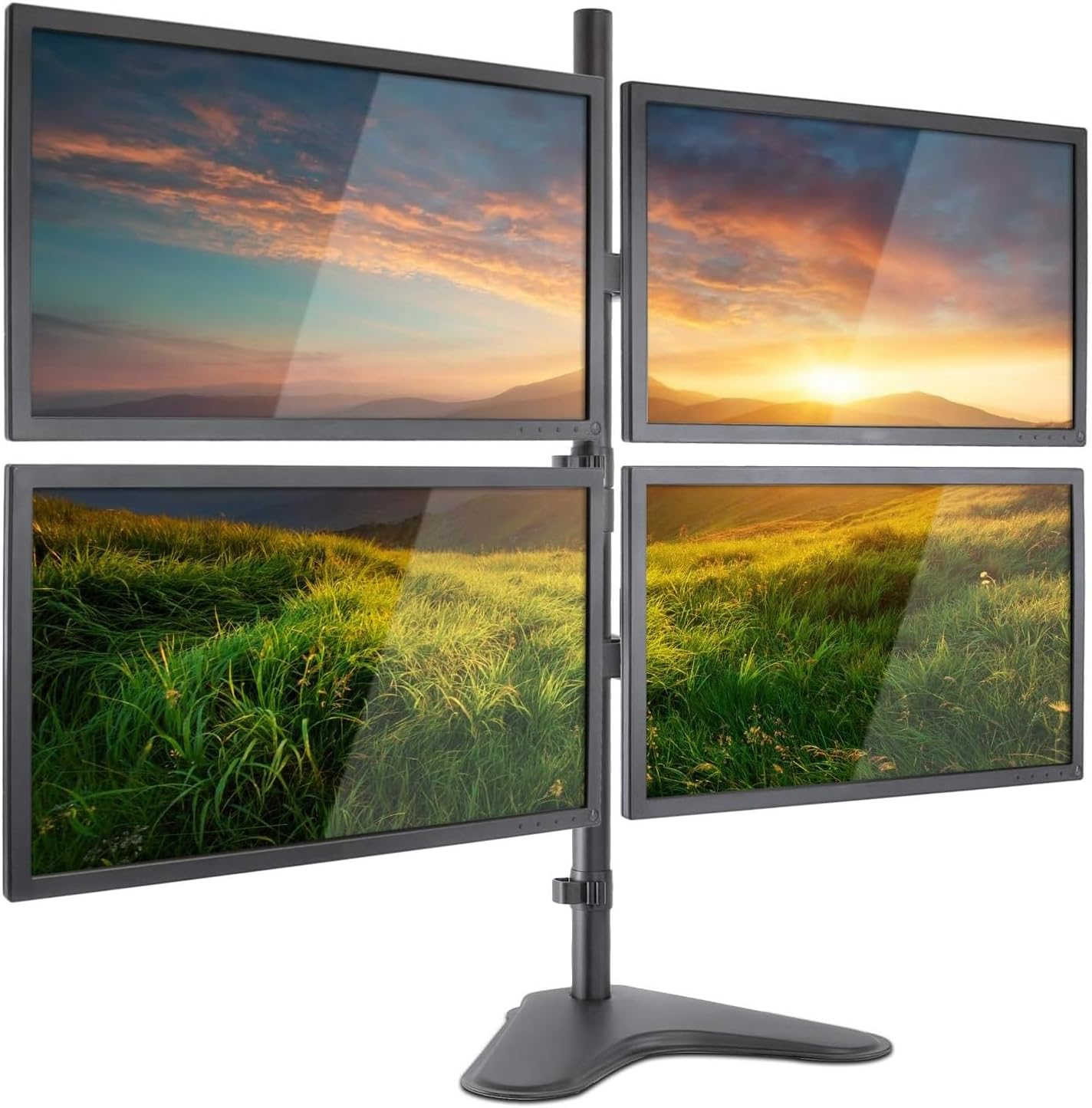 EF44 Steel Design 2-8 Kg Quad Ekran Asansörlü 13-27inch Desktop Monitör Standı, Siyah