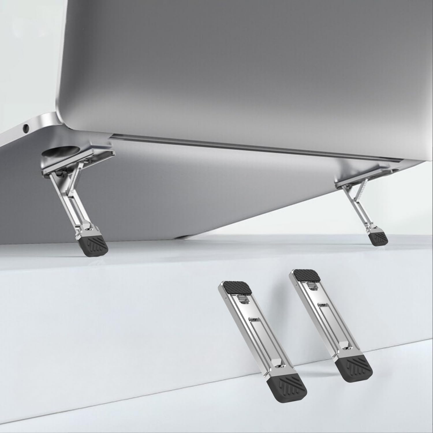 Cep Telefonu ve Dizüstü Bilgisayar Standı | Katlanabilir İnce Metal Braket | Taşınabilir, Ergonomik Laptop ve Telefon Standı | Masaüstü Çok Amaçlı Destek 1 Adet Ayak