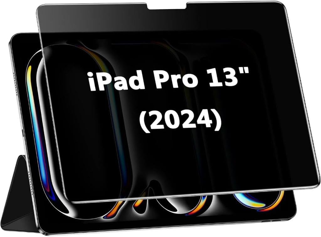 Apple iPad Pro 13 İnç İle Uyumlu Hayalet Ekran Koruyucu, Yandan Görünmeyen Anti-Spy Gizlilik (Privacy) Koruması, 9h Nano Kırılmaz Esnek Cam, Parlama Ve Parmak İzi Önleyici