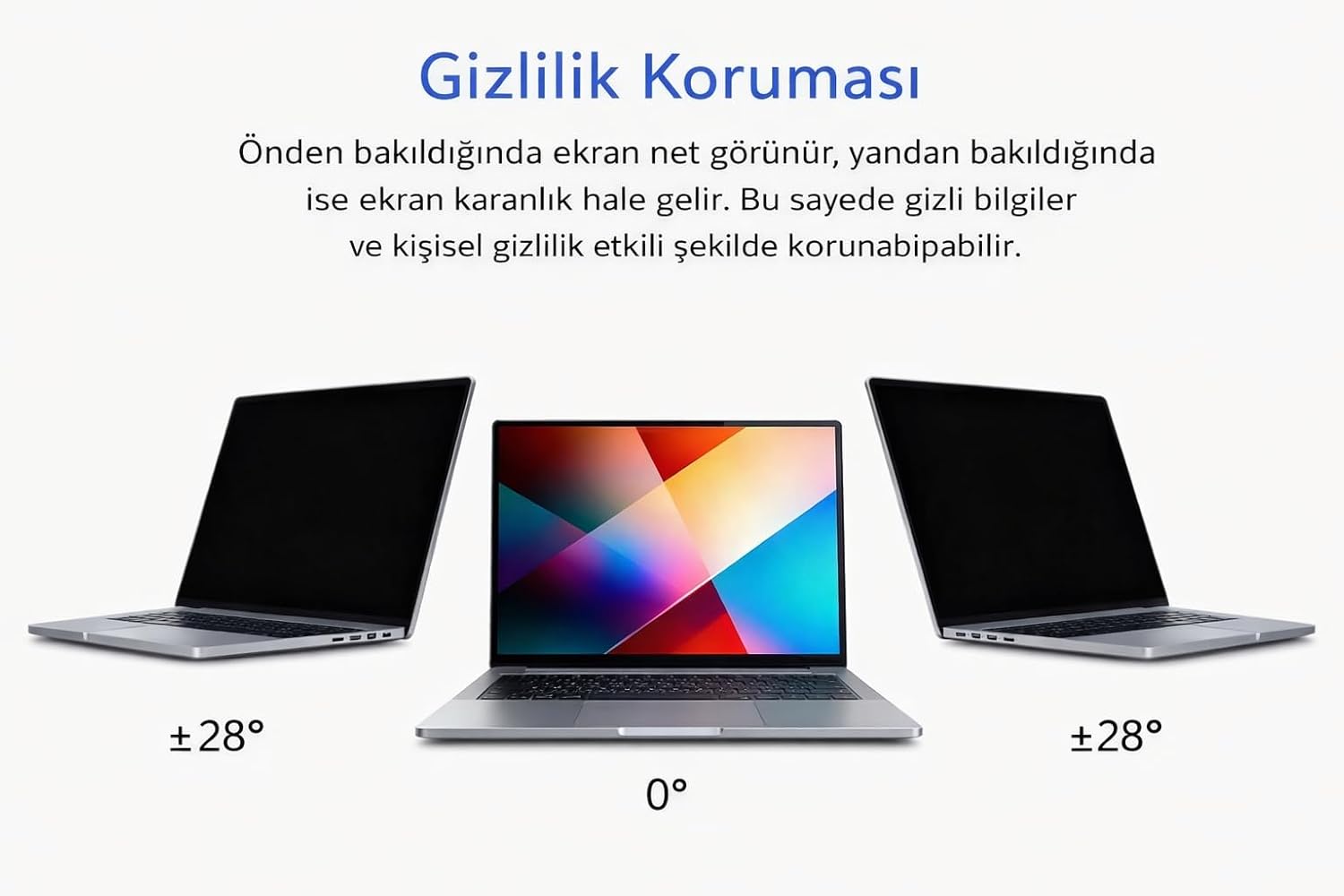 16 İnç Laptop ve Notebook ile Uyumlu Gizlilik Filtresi Privacy Screen Anti-Spy Film 34.5x21.6cm Yan Açı Karartma Göz Koruma Anti Glare UV Koruma Parmak İzi Önleyici PET Ekran Koruma (16 inç)