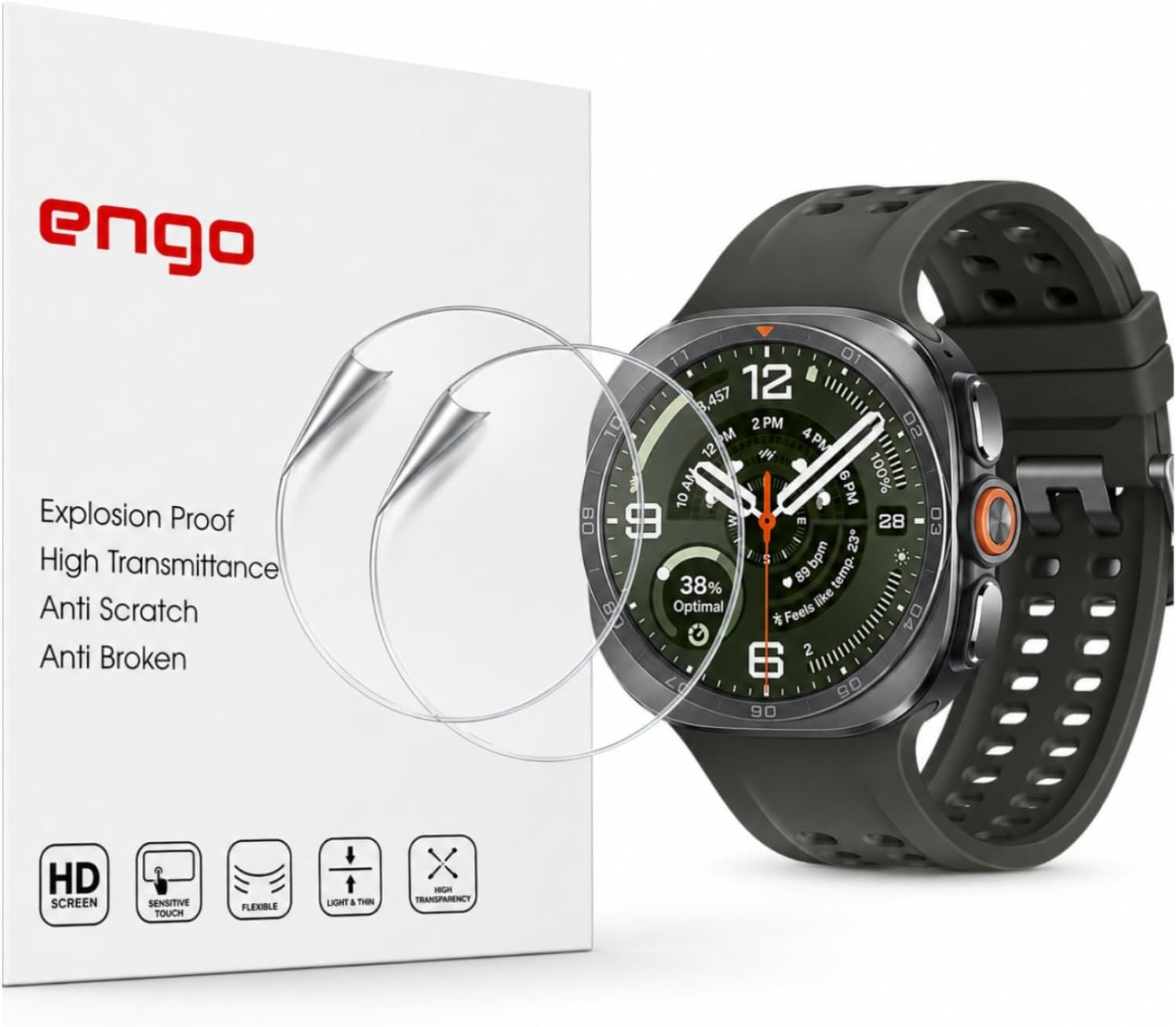 Samsung Galaxy Watch Ultra 47mm İle Uyumlu Ekran Koruyucu, Tam Kaplayan Akıllı Saat Koruması, Çizilmeye Dayanıklı Tpu Koruma 2 Adet, Hd Şeffaf