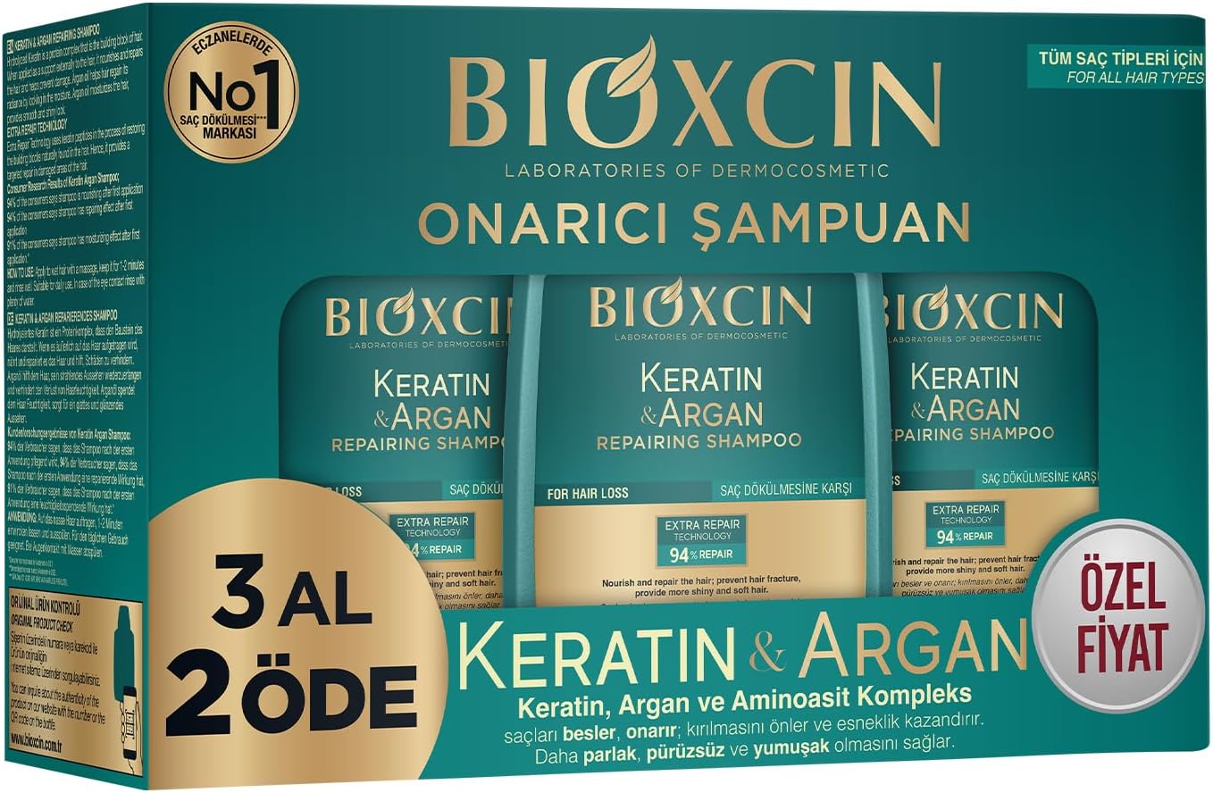 Keratin & Argan Onarıcı Bakım Şampuan 300 ml 3 Al 2 Öde - Yıpranmış Ve Hassas Saçlar