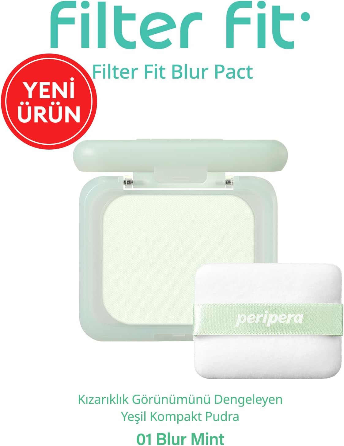 Blur Etkili Ton Eşitleyici Yeşil Kompakt Pudra Filter Fit Blur Pact (01 Blur Mint)