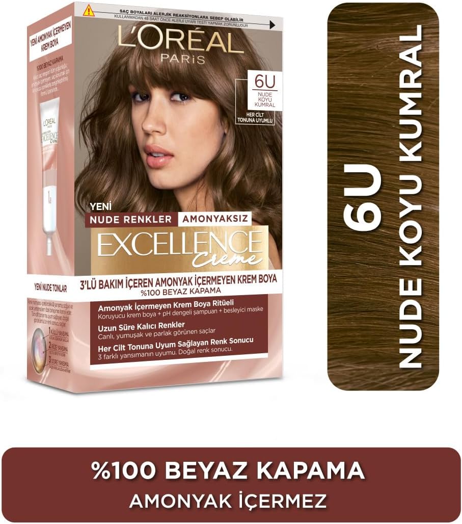 Excellence Creme Nude Renkler Saç Boyası - 6U Nude Koyu Kumral