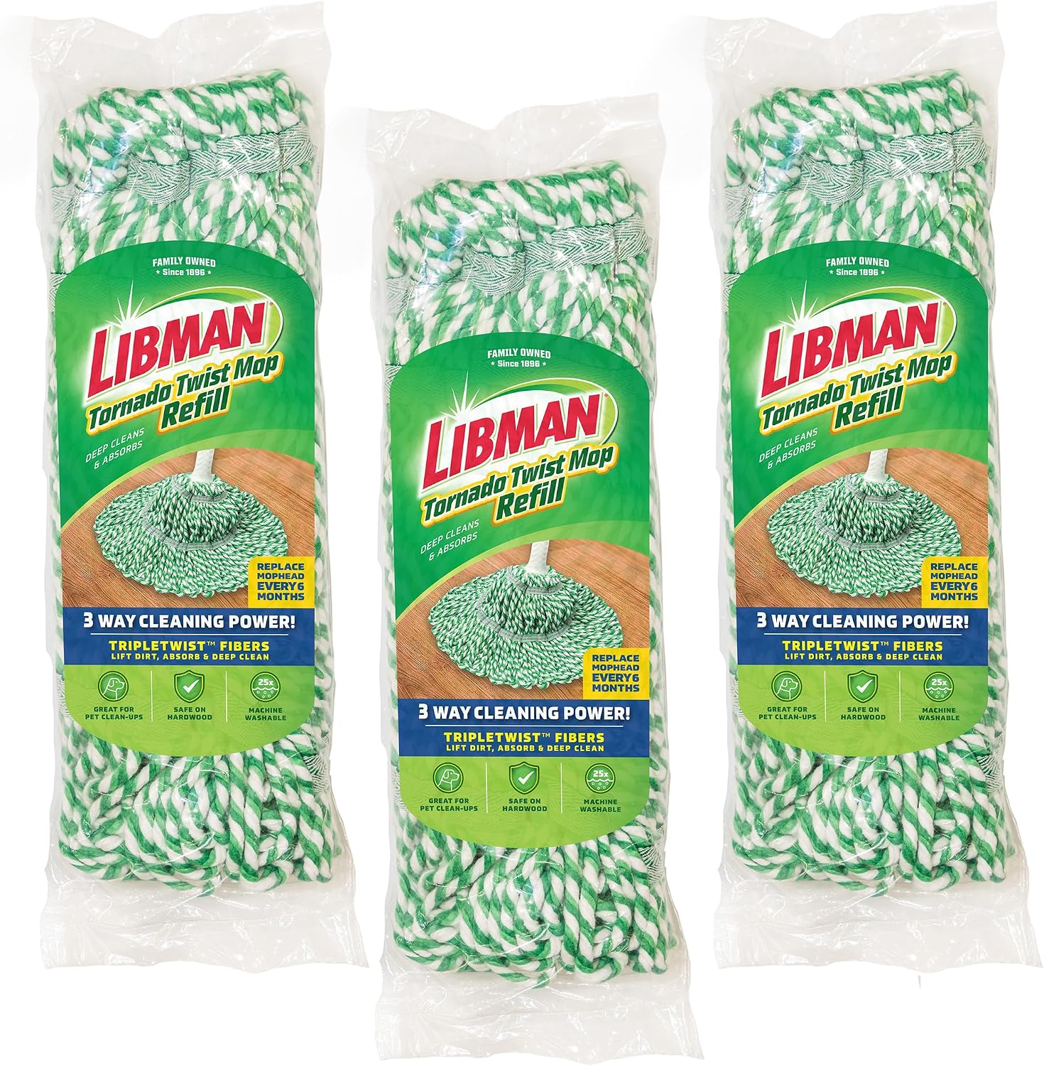 Libman Tornado Paspas Yedekleri | Kendinden Sıkma Paspas | Pamuk Paspas Başlığı | Bükümlü Paspas | Bükümlü Paspas Başlığının Değiştirilmesi | Makinede Yıkanabilir | 3 Kendinden Sıkmalı Paspas Başlığı