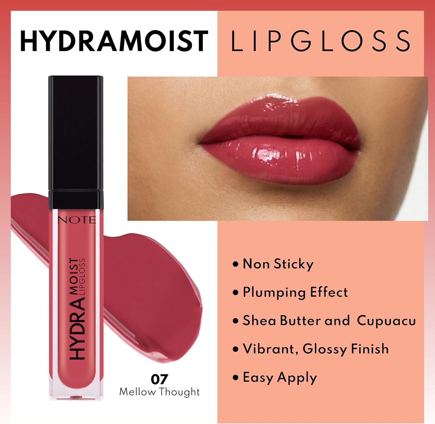 Cosmetics Hydramoist Lipgloss 07 Mellow Thought Nemlendirici Dudak Parlatıcısı, Pembe