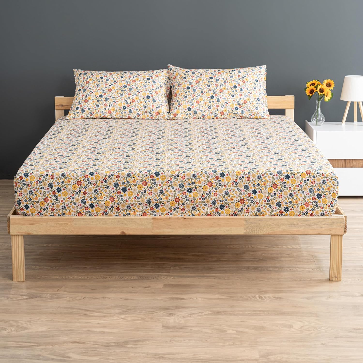 Liberty |%100 Pamuklu Tek Kişilik 120 x 200 Lastikli Çarşaf Seti Sarı