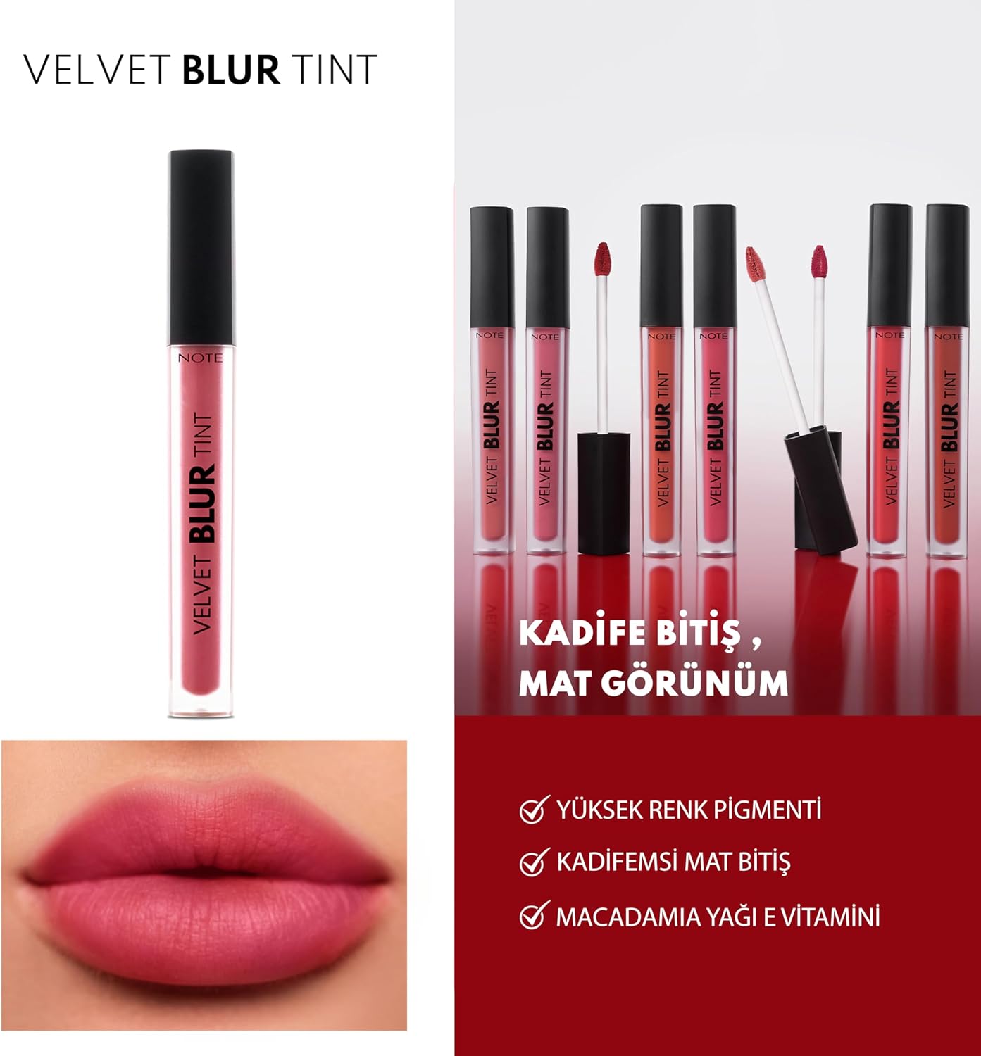 Cosmetics Velvet Blur Tint Kadife Bitişli Nemlendirici Mat Ruj - 02 Rose Dusk - Pembe