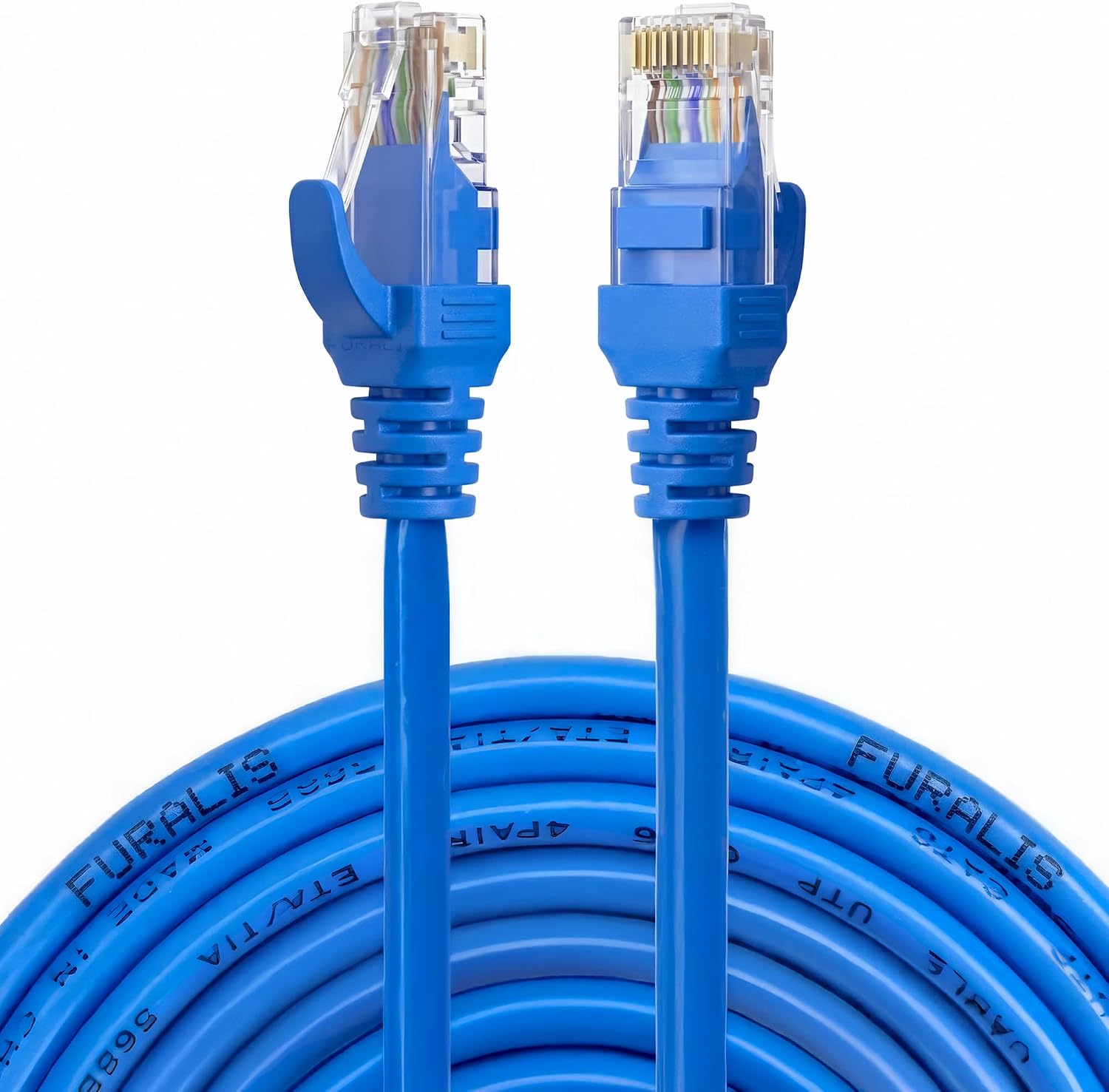Cat6 Ethernet Kablosu (20 METRE) - 1000 Mbps’e Kadar Veri aktarımı - Fabrikasyon RJ45 Konnektörlü - Mavi