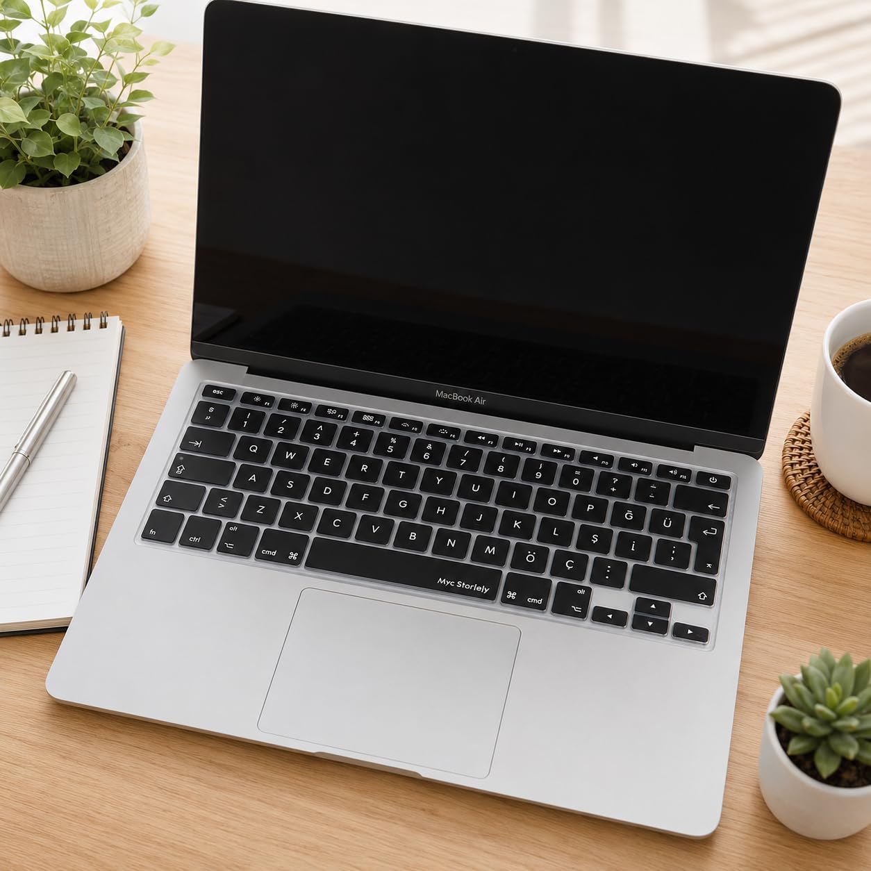 MacBook Türkçe Q Klavye Koruyucu Silikon – MacBook Air 13 A1369 A1466 & Pro A1278 A1425 A1502 A1286 A1398 Uyumlu – Ultra İnce Siyah