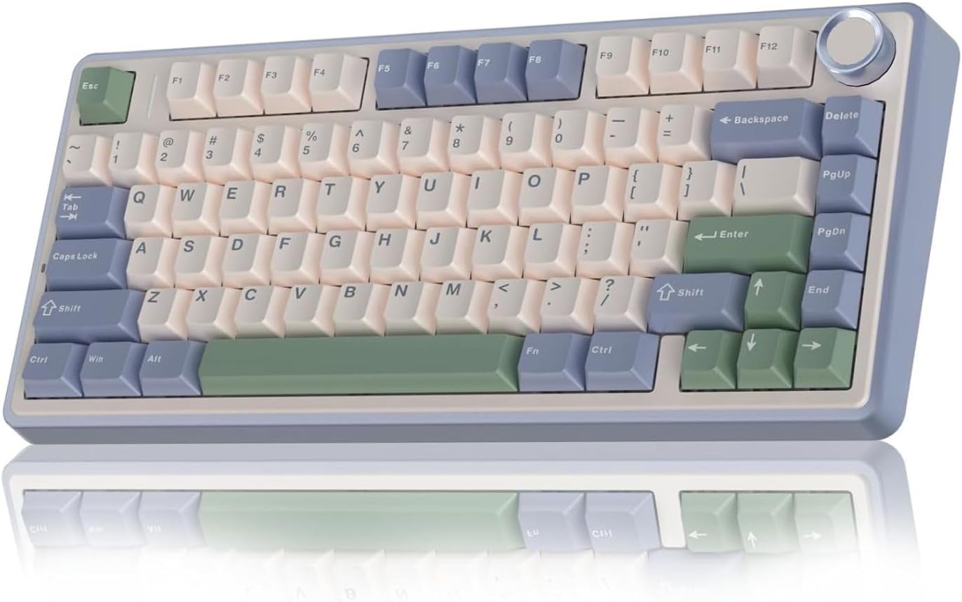 F75 Mekanik RGB TKL Gray Switch Kablosuz Makrolu Hot Swap Klavye Pastel
