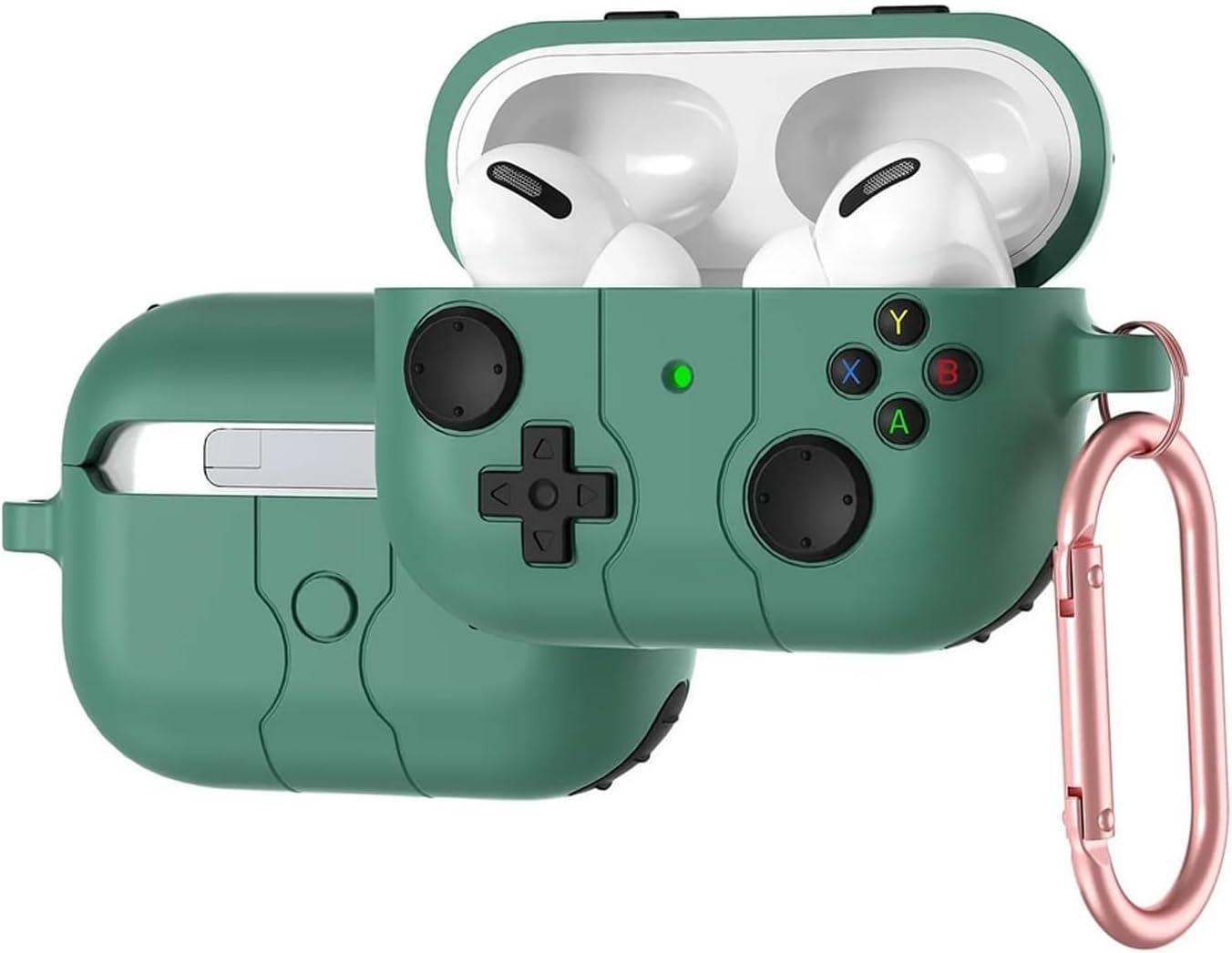 Apple AirPods 4 ile uyumlu 4.Nesil Kılıf Kılıf Retro Görünümlü Kancalı Nint-endo Yumuşak Soft Dokunuş AirPods 4. Nesil Kulaklık Kılıf (Haki, AirPods 4. Nesil)