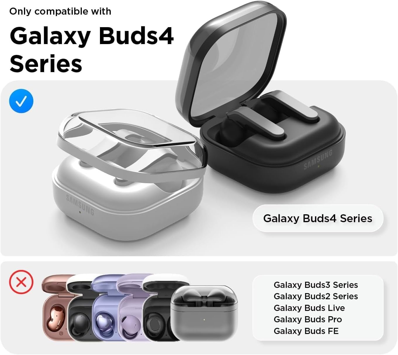 [Leather-Texture] Samsung Galaxy Buds4 Pro/Buds 4 için Kılıf [Fonksiyonel Stant/Güvenlik Kilidi Tasarımlı] Galaxy Buds4 Kulaklık Kılıfı Deri Görünümlü Samsung Buds 4 Pro Kılıf (Siyah)