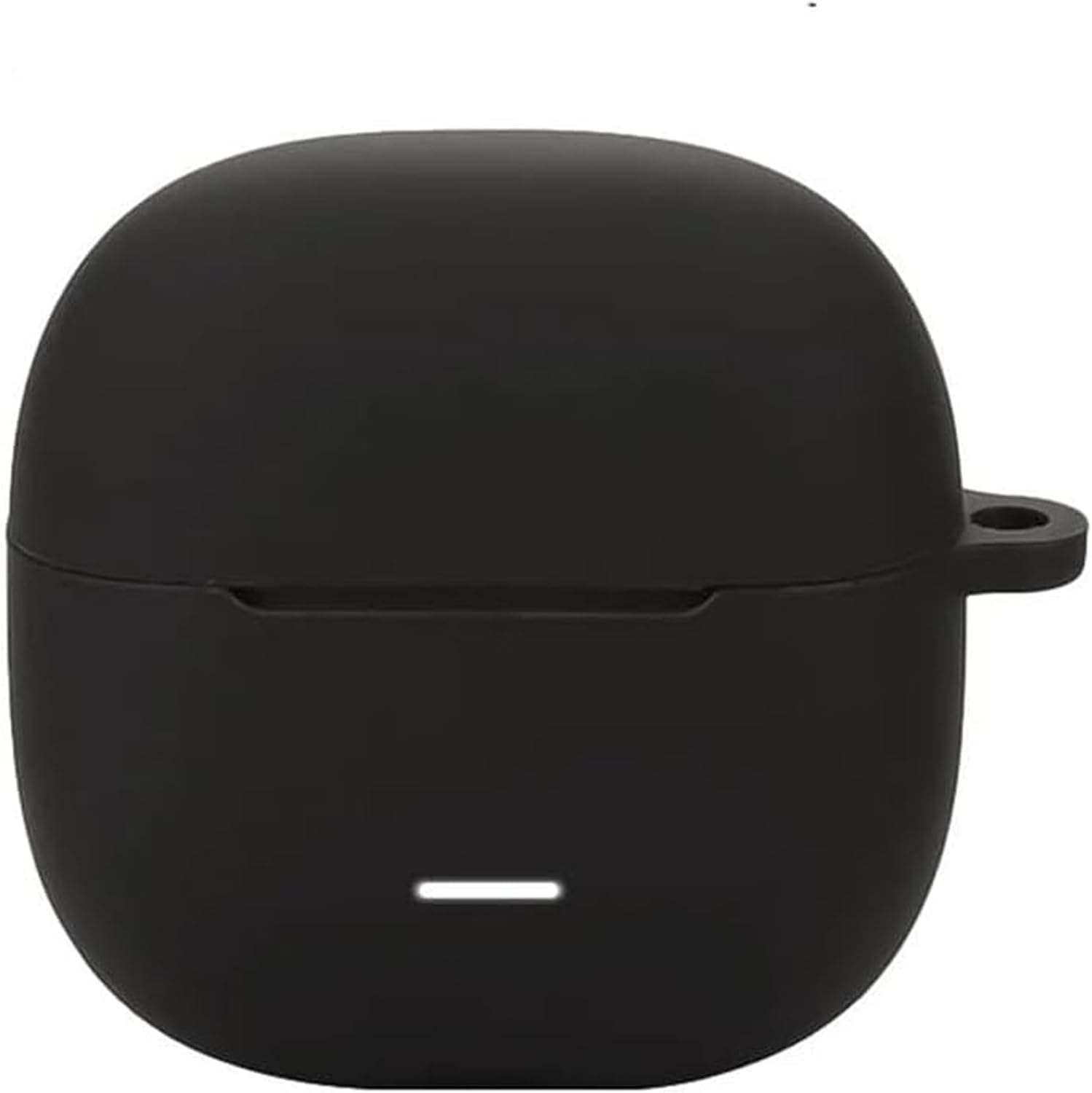 Xiaomi Redmi Buds 8 ile Uyumlu Silikon Kulaklık Kılıfı, Karabina Kancalı, Alt Şarj Kapağı Açılabilir, Darbe Emici Çizilme Önleyici Kaymaz Koruyucu Kulaklık Kılıfı Siyah