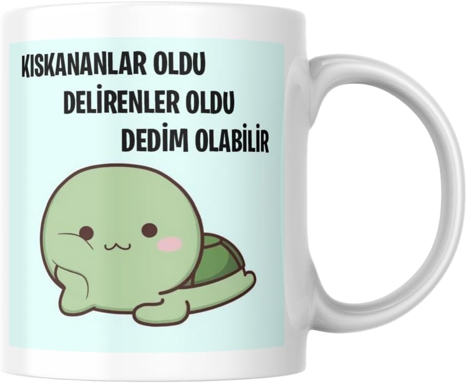 Kıskananlar Oldu Komik Yazılı Kupa Bardak Hediyelik Çay Kahve Kupası Coffee Mug