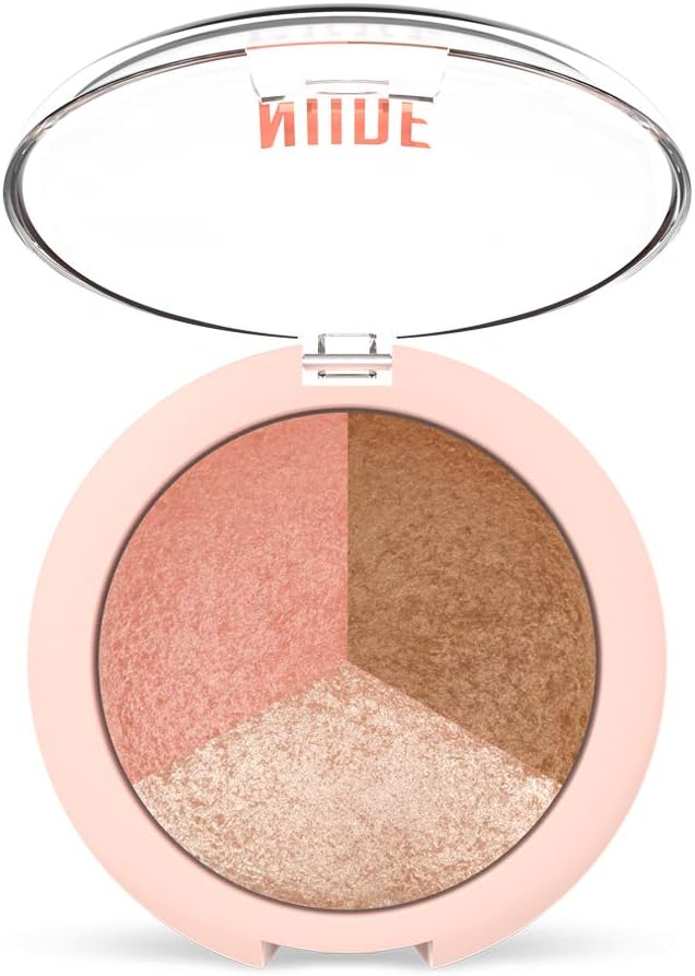 Nude Look Baked Trio Face Powder - Fırınlanmış 3'lü Allık, Bronzer ve Aydınlatıcı Paleti