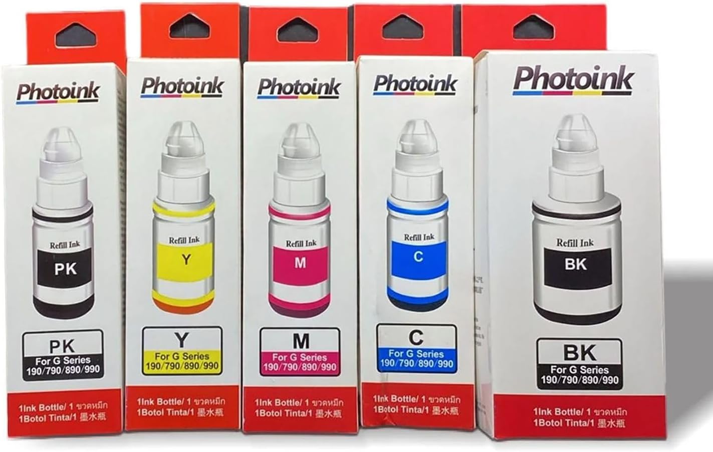 Photoink 100 Ml Canon Uyumlu , 5 Kartuşlu Canon Yazıcılar Için Uyumlu 5 Adet Mürekkep Seti ( Akıllı Mürekkep)