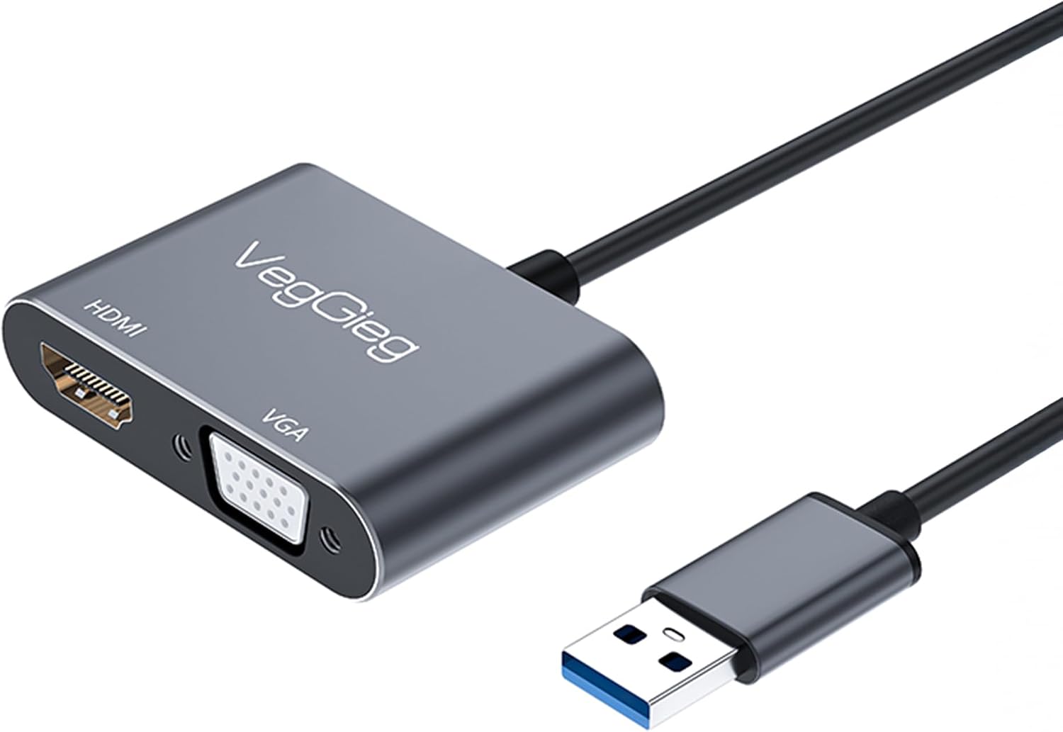 USB-A to 4K 30Hz HDMI ve 1080P 60Hz VGA Görüntü Çevirici Kablo