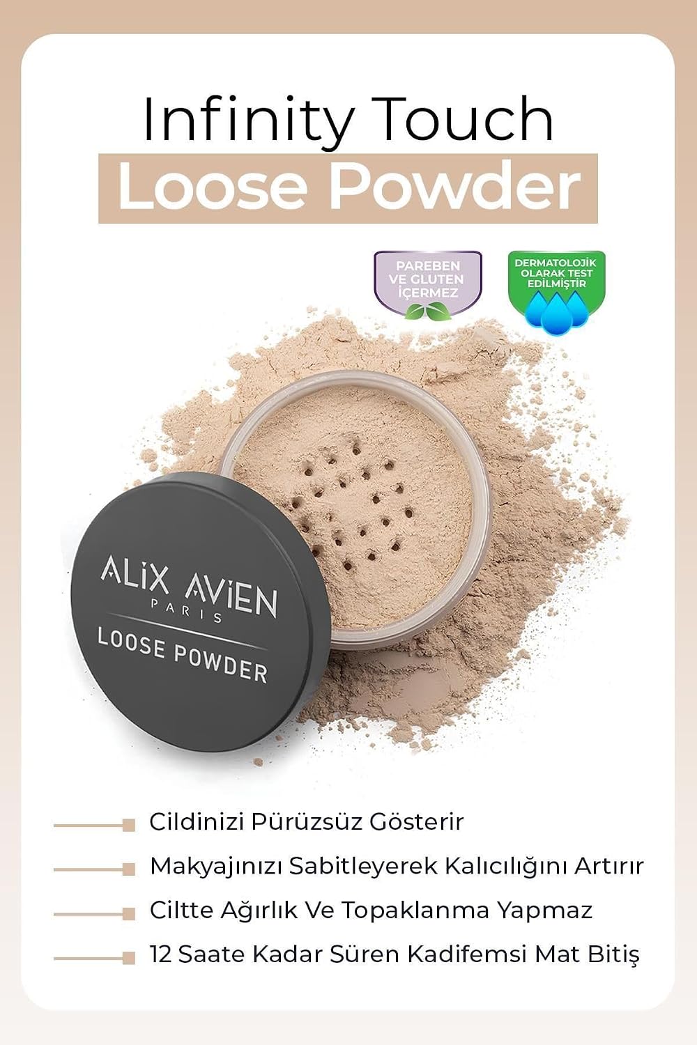 İpeksi Toz Pudra - Sabitleyici Etki Mat Bitiş - Loose Powder 03 Soft Apricot