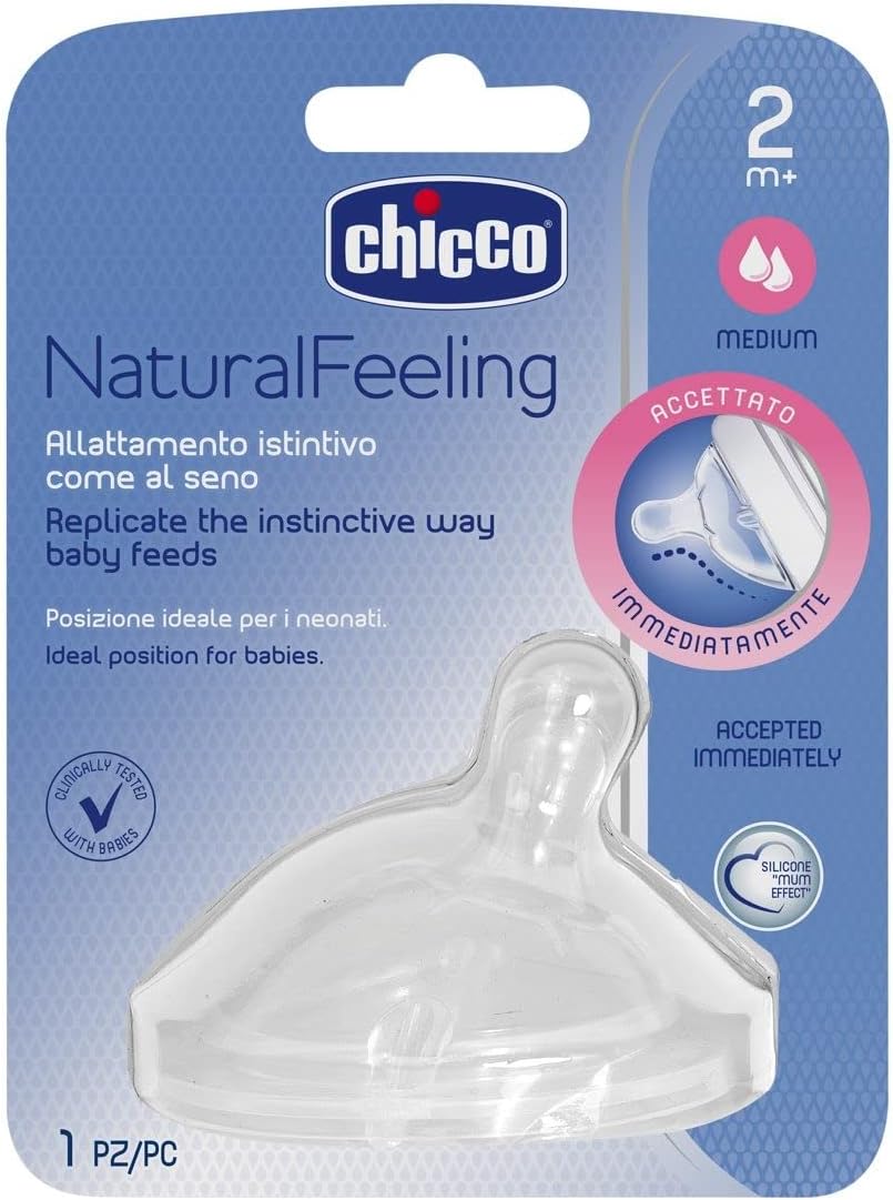 Chicco NaturalFeeling Orta Akış Biberon Emziği (2 Ay+)