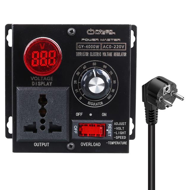 PM-21013 10-100V AC 4000 Watt 15A Hız Işık Kontrolü Motor Sürücü Voltaj Regülatör