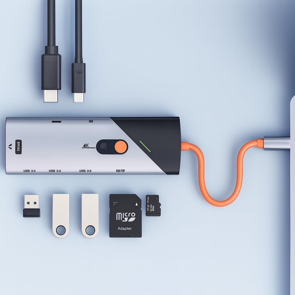 STORE 9in1 USB-C Docking Station – 4K 60Hz HDMI, 1000Mbps Ethernet, 3×USB 3.0, 90W PD Şarj, SD/TF Kart Okuyucu, Taşınabilir Çoklu Bağlantı Hub’ı Laptop Tablet ve Telefon İçin | ZR1146
