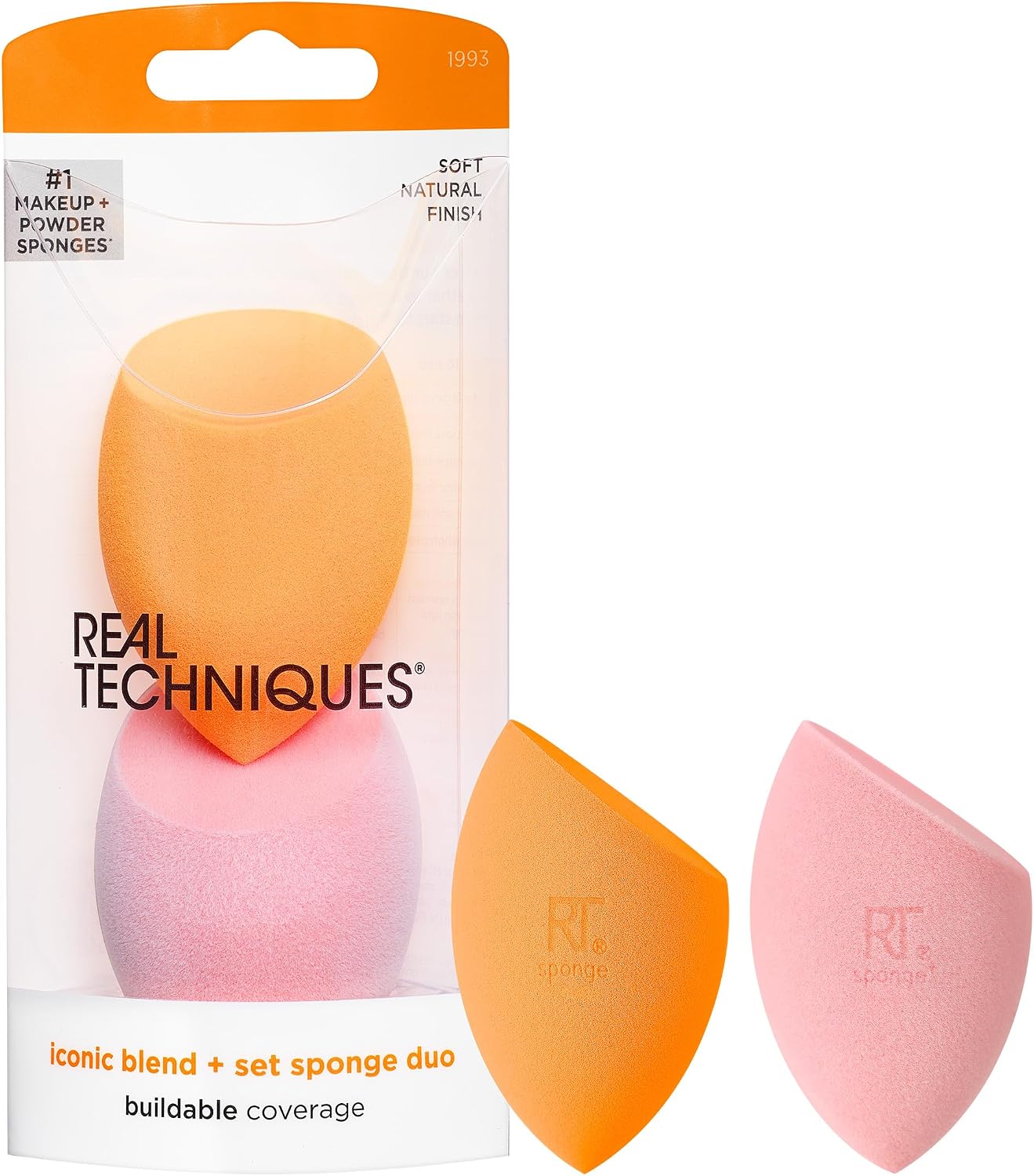 Beauty Makyaj Blender Miracle Complexion ve Makyaj Gücü Sünger Seti, CC Krem Vakfı için, Turuncu ve Pembe, Makyaj Karıştırma ve Uygulama İçin, 2 Sayılı