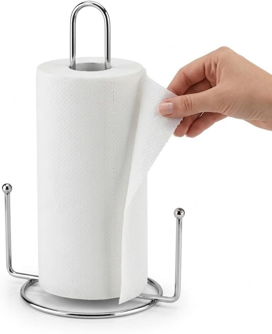 Metal Kağıt Havluluk ve Peçetelik Standı – Mutfak ve Banyo için Rulo Havlu Tutucu, Tezgah Üstü Kağıt Havlu ve Peçete Organizer