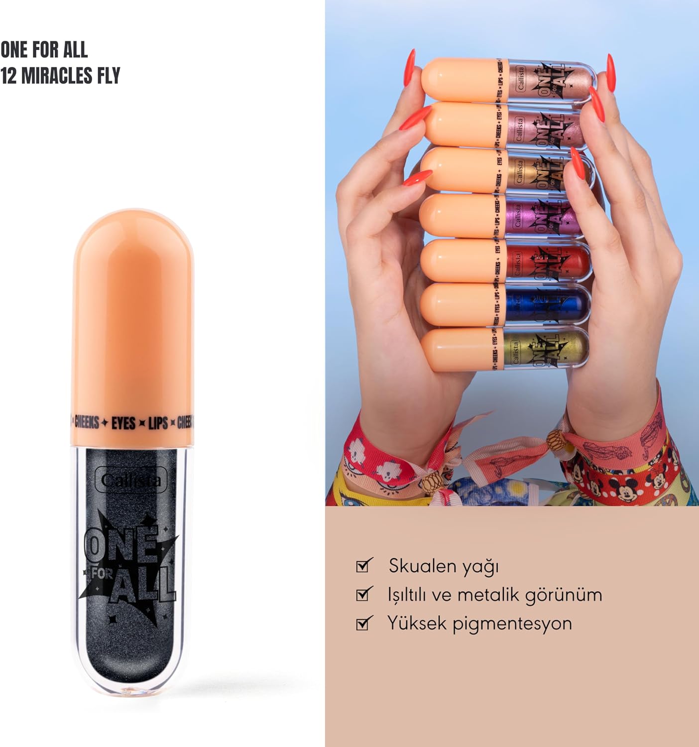 One For All 12 Miracles Fly Eyes & Lips & Cheeks Likit Göz Farı