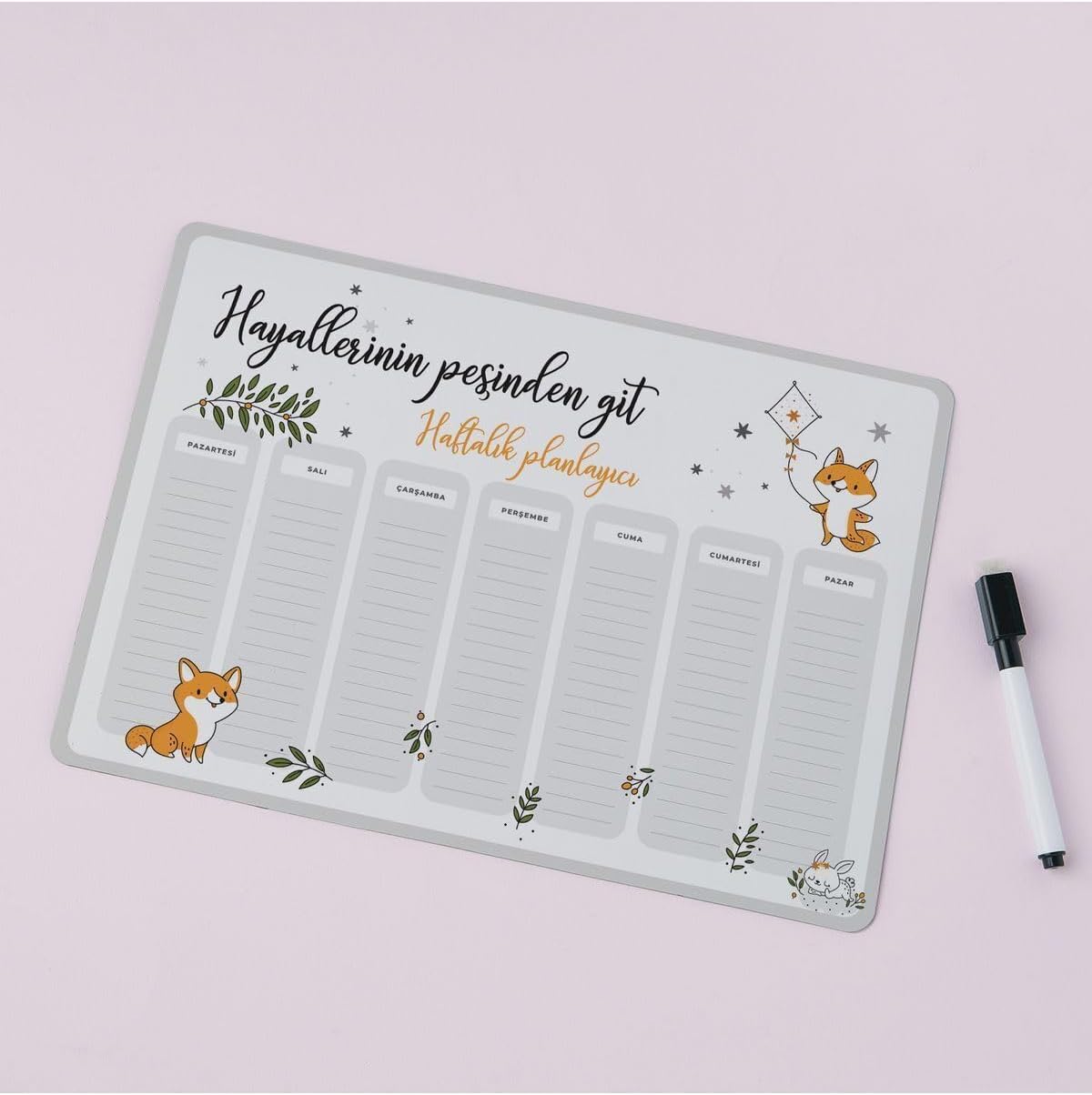 Hayallerinin Peşinden Git Mottolu Magnet Planlayıcı